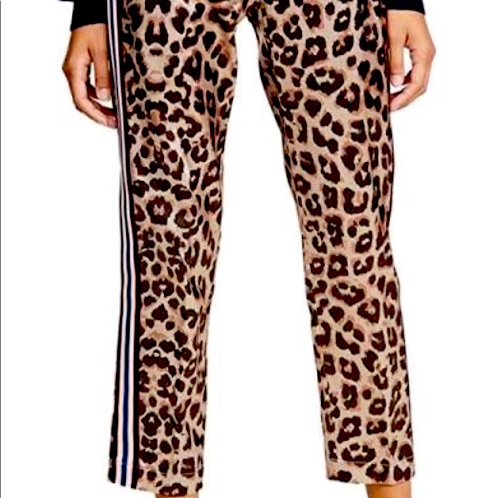 NWOT Mother silk leopard print track pant